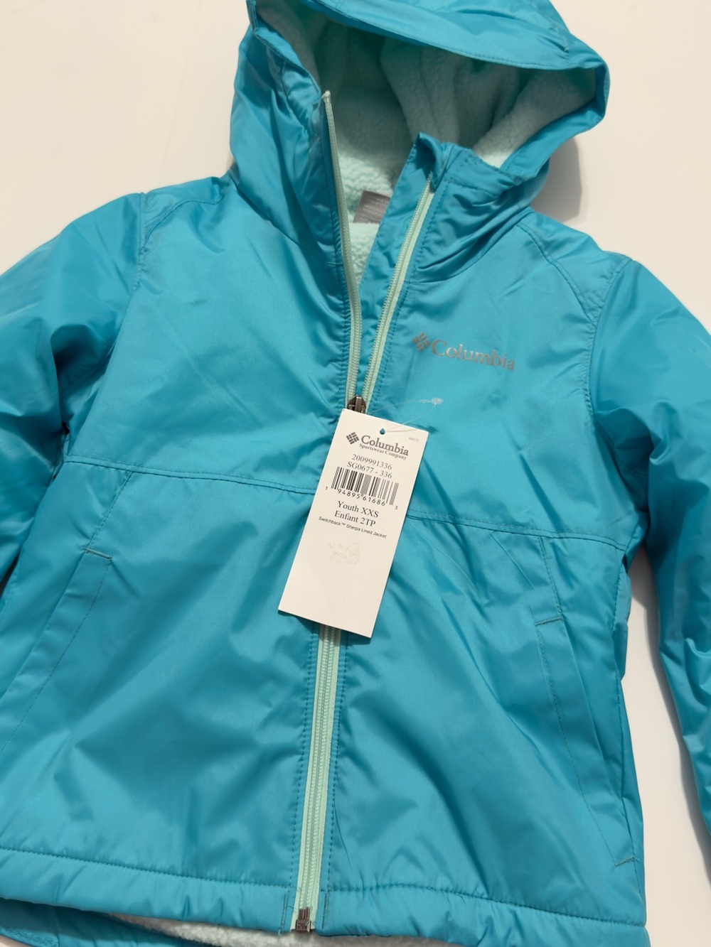 Columbia Kids Aqua Blue Hooded Jacket